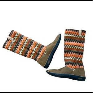 Keen Auburn  Navajo Suede&Wool Pull On Tall Winter Boots
